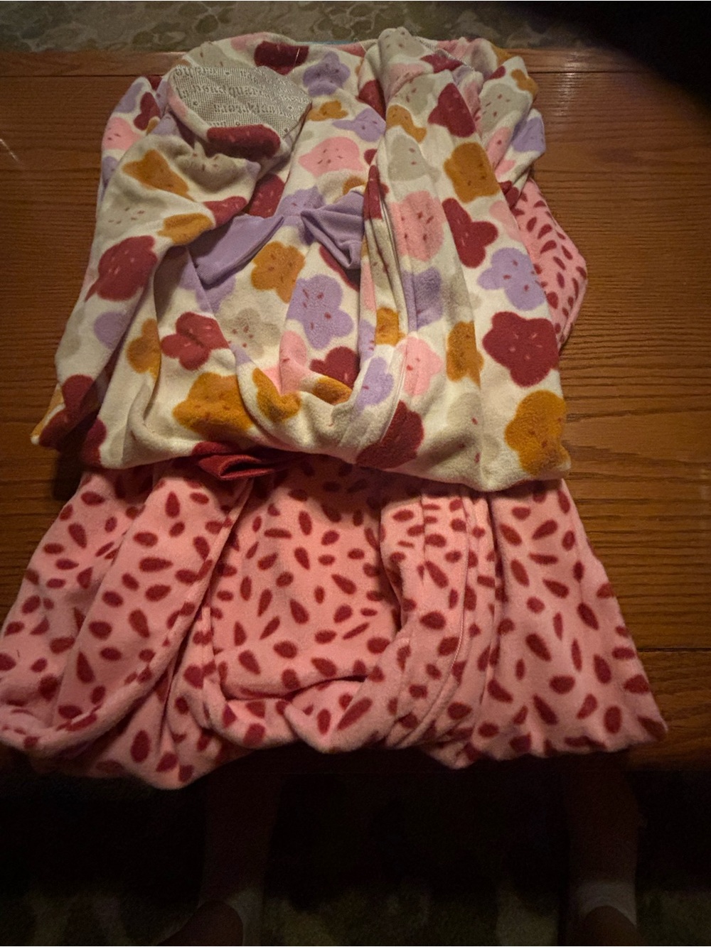 Kids Headquarters Floral & Pink Fleece Pajama Set